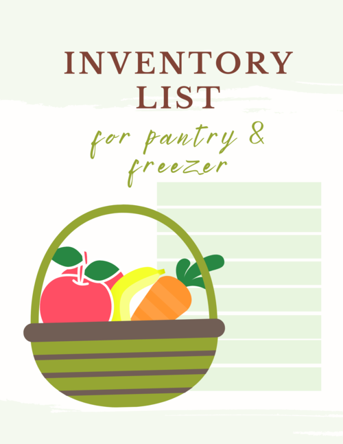 Pantry Inventory Printable Pantry Inventory Printable