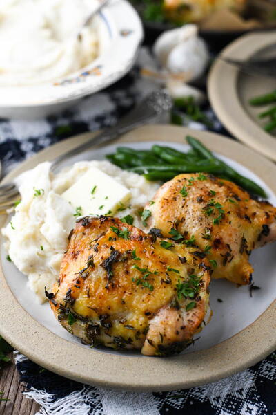 Roasted Chicken Thighs With Garlic And Herbs