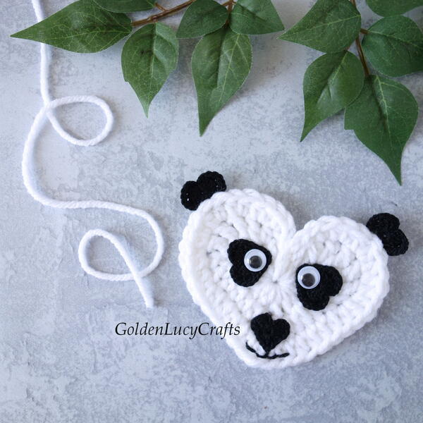 Crochet Panda Applique Crochet Panda Applique