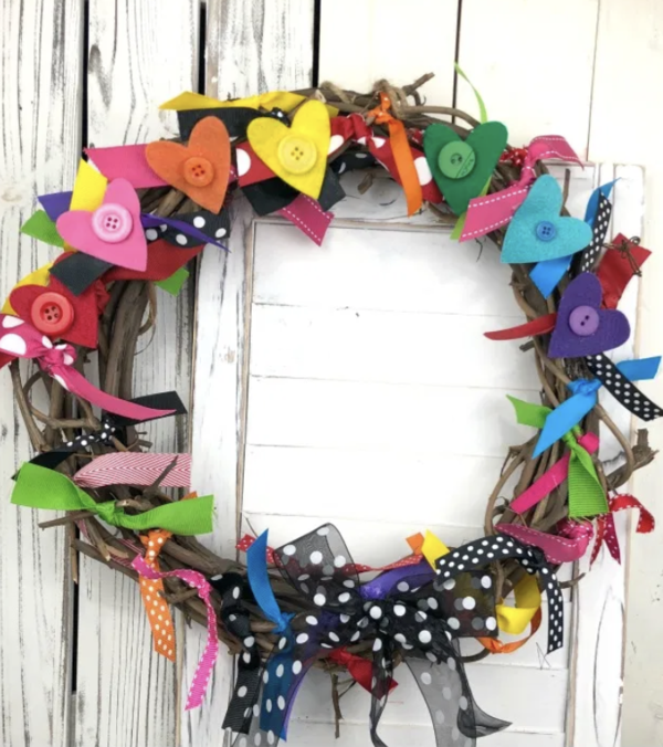 Grapevine Rainbow Wreath Grapevine Rainbow Wreath