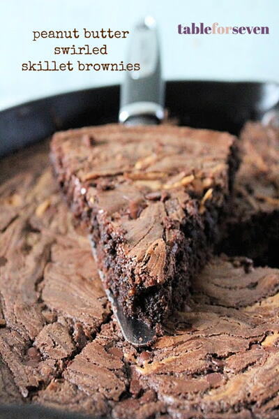 Peanut Butter Swirled Skillet Brownies Peanut Butter Swirled Skillet Brownies