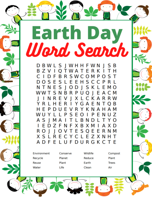 Free Printable Earth Day Word Search Free Printable Earth Day Word Search