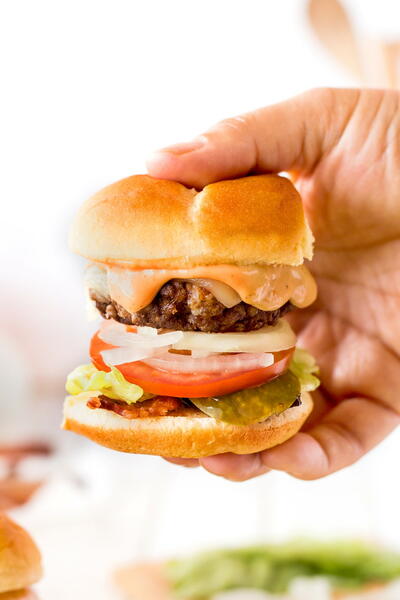 Beef Sausage Slider Burgers Beef & Sausage Slider Burgers