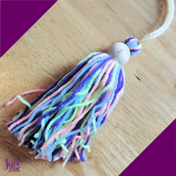 Large Tassel With Wood Bead Large Tassel With Wood Bead