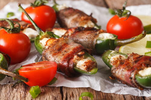Bacon Wrapped Stuffed Jalapeno Poppers Bacon Wrapped Stuffed Jalapeno Poppers