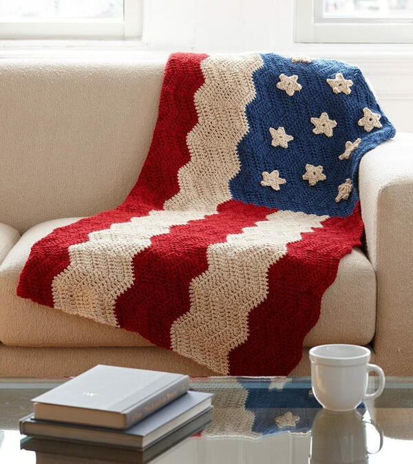 American Flag Afghan American Flag Afghan