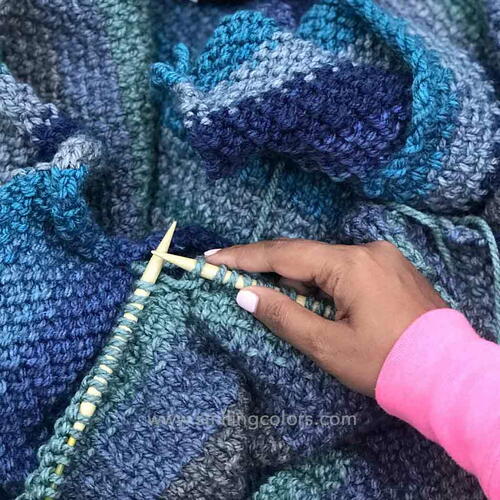 Knit Linen Stitch Blanket