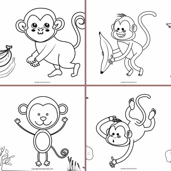 Monkey Colouring Pages Monkey Colouring Pages