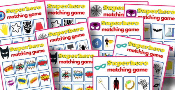Superhero Memory Matching Game Superhero Memory Matching Game