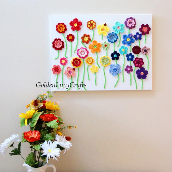 Flower Field Crochet Wall Art Flower Field Crochet Wall Art