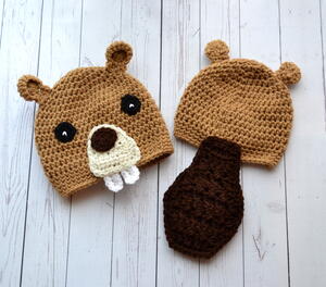 Beaver Crochet Hat