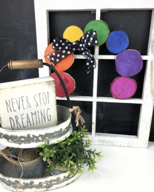 Unicorn Spit Wood Slice Rainbow Unicorn Spit Wood Slice Rainbow