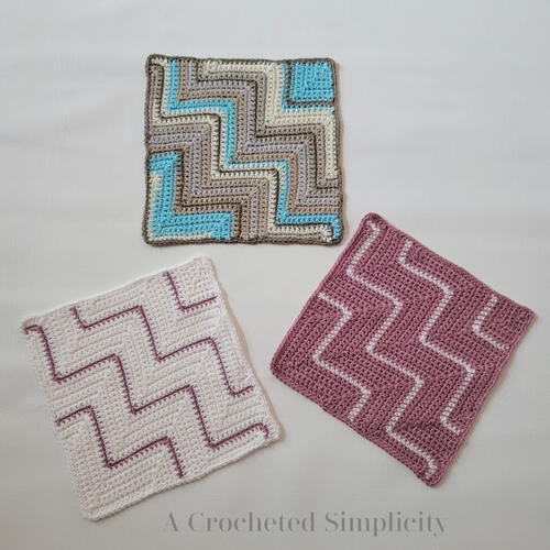 Diagonal Chevrons 12 Afghan Square Diagonal Chevrons 12" Afghan Square