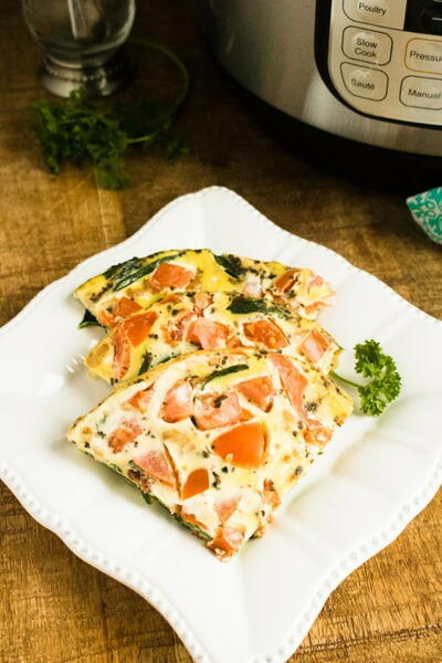 Instant Pot Tomato Bacon Spinach Frittata Instant Pot Tomato Bacon Spinach Frittata