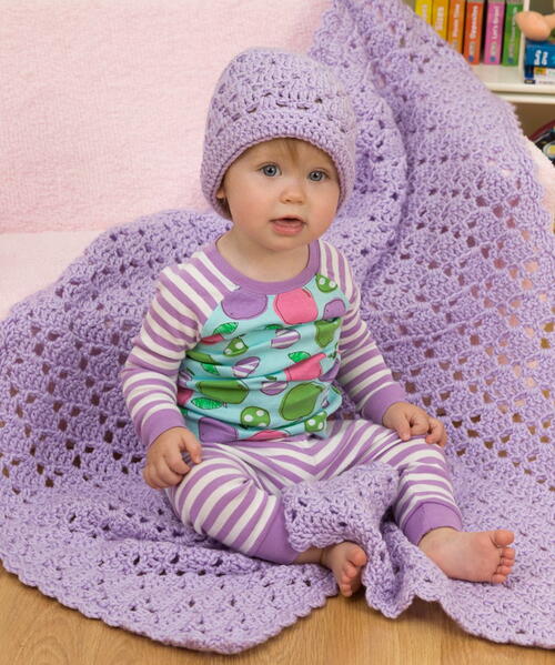 One Ball Baby Blanket and Hat One Ball Baby Blanket and Hat