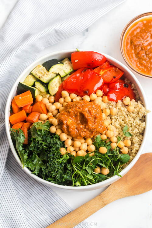 Roasted Summer Veggie Salad Bowls Recipe With Sundried Tomato Vinaigrette Roasted Summer Veggie Salad Bowls Recipe With Sundried Tomato Vinaigrette