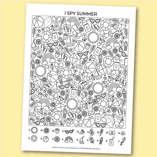 Printable I Spy Summer Printable I Spy Summer