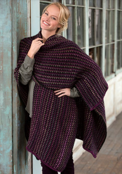 Around Town Crochet Ruana Wrap Around Town Crochet Ruana Wrap