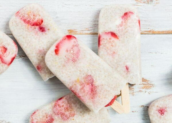 Healthy Strawberry Chia Seed Popsicles Healthy Strawberry Chia Seed Popsicles