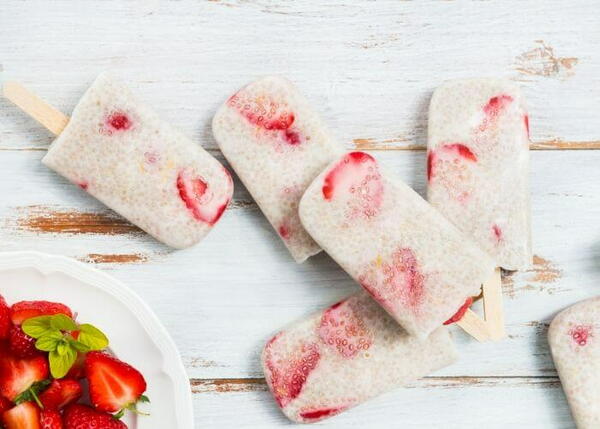 Healthy Strawberry Chia Seed Popsicles Healthy Strawberry Chia Seed Popsicles