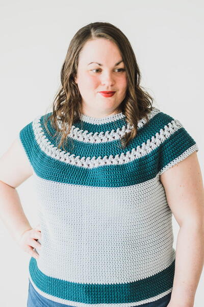 Top Down Crochet Tee With Braids Top Down Crochet Tee With Braids