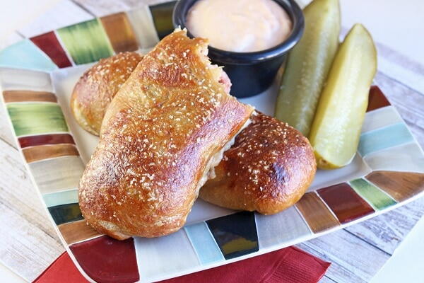 Pub-style Pretzel Roll Reuben Sandwich Recipe Pub-style Pretzel Roll Reuben Sandwich Recipe