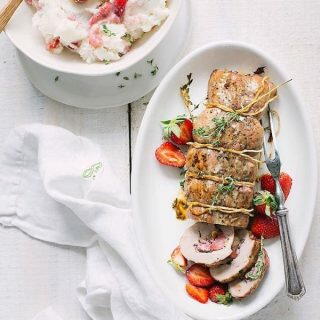 Strawberry Stuffed Pork Loin With Sweet Strawberry Mashed Potatoes Strawberry Stuffed Pork Loin With Sweet Strawberry Mashed Potatoes