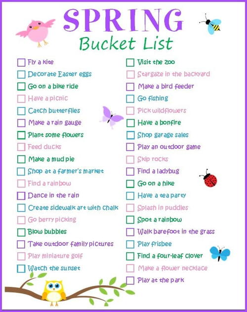 Family Spring Bucket List Family Spring Bucket List