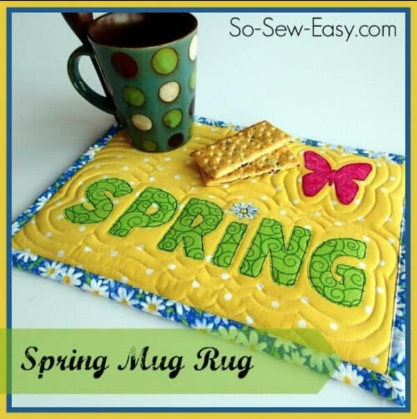 Spring Mug Rug With Free Template Spring Mug Rug With Free Template