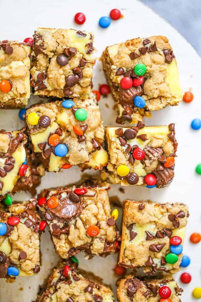 Reese's Peanut Butter Cream Cheese Cookie Bars