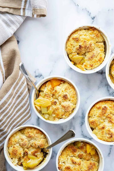 Mini Peach Rhubarb Cobblers Mini Peach Rhubarb Cobblers
