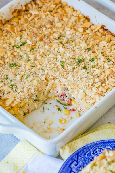 Cheesy Zucchini Corn Casserole Cheesy Zucchini Corn Casserole