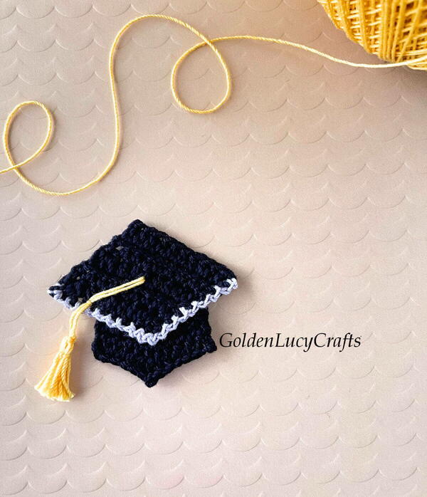 Crochet Graduation Cap Applique Crochet Graduation Cap Applique