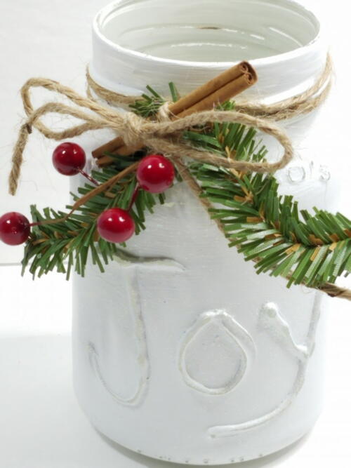 Joy Mason Jar Craft for Christmas