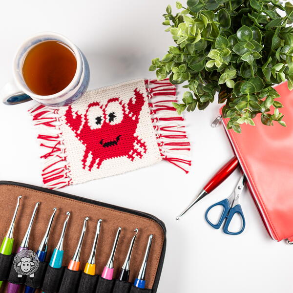Happy Crab Crochet Mug Rug Happy Crab Crochet Mug Rug