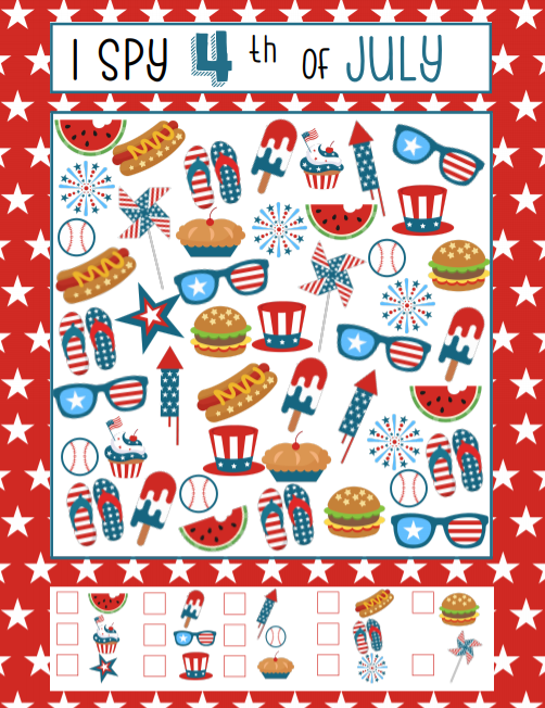 Free Printable 4th Of July I Spy Game Free Printable 4th Of July I Spy Game