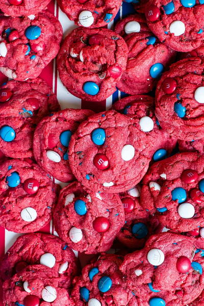 Red White and Blue Red Velvet Cookies Red White and Blue Red Velvet Cookies
