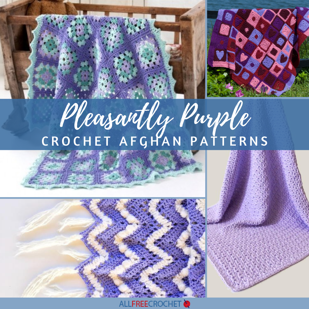 Lavender and Cream Crochet Blanket