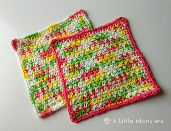 Moss Stitch Crochet Dishcloth