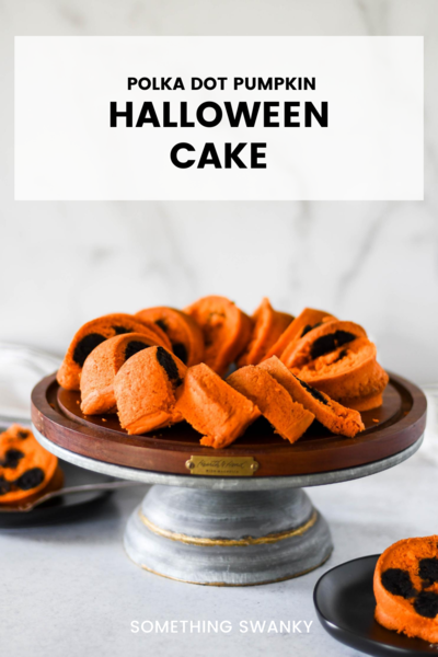Polka Dot Pumpkin Halloween Cake