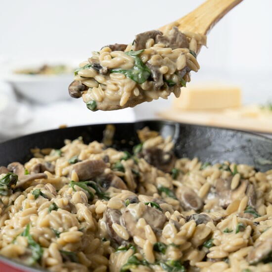 Creamy Mushroom Orzo With Spinach Creamy Mushroom Orzo With Spinach