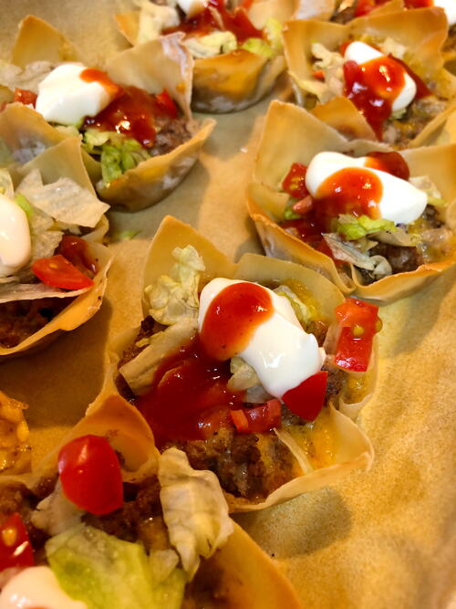 Wonton Taco Cups Wonton Taco Cups