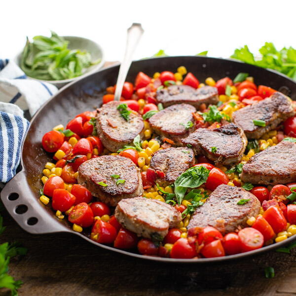Pork Medallions With Corn Tomatoes And Bacon Pork Medallions With Corn, Tomatoes And Bacon