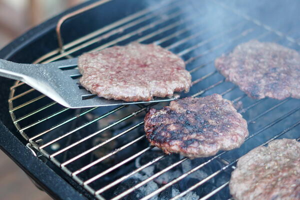 Grilling the patties frozen means they don't have to thaw in the fridge