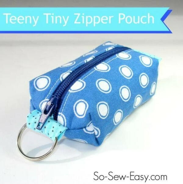 Teeny Tiny Mini Zipper Pouch Keyring Teeny Tiny Mini Zipper Pouch Keyring
