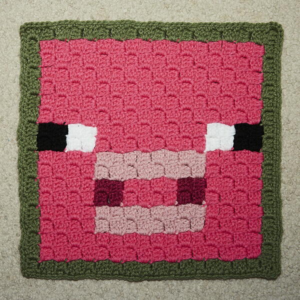 Minecraft Pig C2c Crochet Block Minecraft Pig C2c Crochet Block