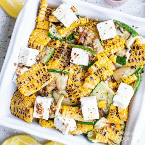 Grilled Corn And Zucchini Salad With Feta Grilled Corn And Zucchini Salad With Feta