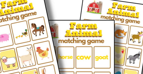 Farm Animal Memory Matching Game Farm Animal Memory Matching Game