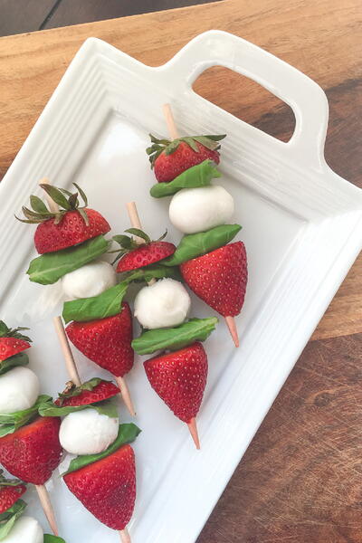 Incredible Strawberry Caprese Skewers with Balsamic Glaze Recipe Incredible Strawberry Caprese Skewers with Balsamic Glaze Recipe
