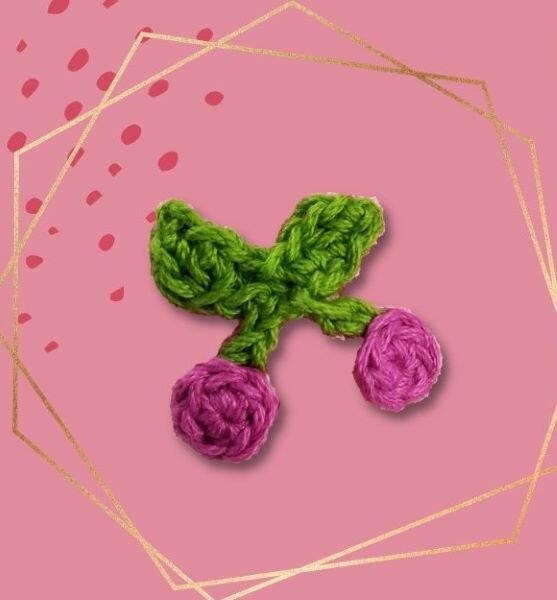 Crochet Cherry Applique Crochet Cherry Applique